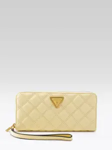 GUESS Women Textured Quilted Zip Around Wallet