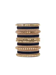 leshya Set Of 30 Mirror-Studded Brass Bangles