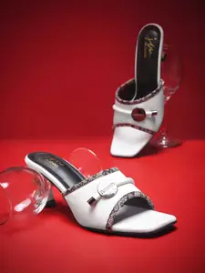 JM Looks Platform Slide Kitten Heel Sandals