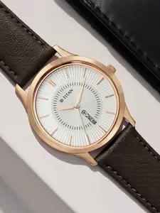 Titan Men White Analogue Watch 1845WL01