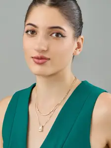 Kushal's Fashion Jewellery Copper Gold-Plated Necklace