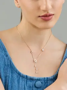 Kushal's Fashion Jewellery Gold-Plated Zircon Studded Necklace