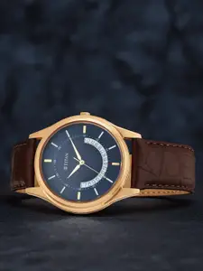 Titan Men Brown & Blue Analogue Watch 1713WL01
