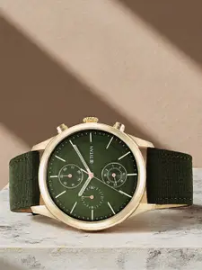 Titan Men Dial & Green Straps Analogue Watch 1805WP01