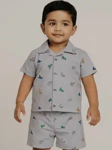 MODA RAPIDO Printed Shirt With Shorts