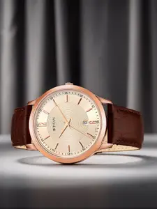 Titan Men Rose Gold & Brown Analogue Watch 1825WL02