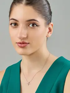 Kushal's Fashion Jewellery Copper Rhodium-Plated Necklace