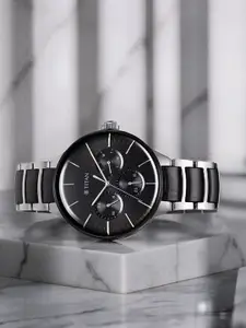 Titan Men Black Dial Stainless Steel Bracelet Style Straps Analogue Watch- 90148KD01