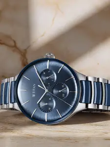 Titan Men Blue Dial & Blue Stainless Steel Bracelet Style Strap Analogue Watch