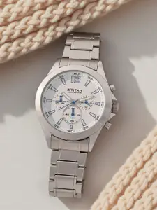 Titan Men Silver-Toned Dial Watch NE9323SM07J