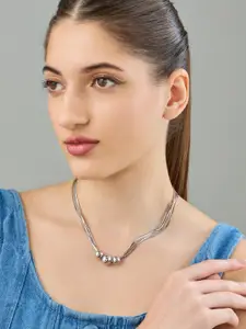 Kushal's Fashion Jewellery Copper Rhodium-Plated Necklace