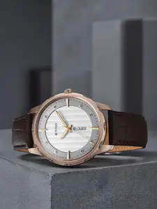 Titan Men Leather Textured Straps Analogue Watch 1875QL01