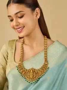 Kushal's Fashion Jewellery Copper Gold-Plated Antique Necklace