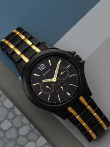 Titan Men Silver-Toned Brass Dial & Stainless Steel Bracelet Style Straps Analogue Watch 1698KM02