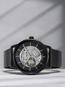 Titan Skeletal Automatic Dial Stainless Steel Strap Watch for Men - NT90110NM01