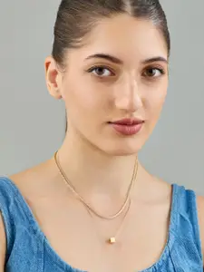 Kushal's Fashion Jewellery Copper Gold-Plated Necklace