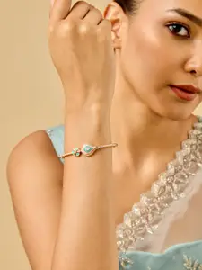 Kushal's Fashion Jewellery Gold-Plated Party Zircon-Studded Kada Bangle