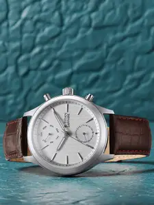 Titan Men Textured Dial & Leather Straps Analogue Watch 1874SL03