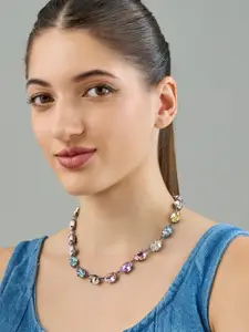 Kushal's Fashion Jewellery Zircon Studded Necklace