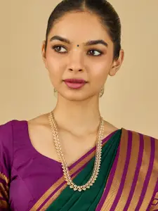 Kushal's Fashion Jewellery Gold-Plated Zircon Studded Necklace