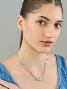 Kushal's Fashion Jewellery Copper Rhodium-Plated Necklace