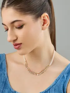 Kushal's Fashion Jewellery Women Gold-Plated Party Zircon Trendy Necklace