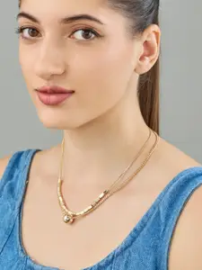 Kushal's Fashion Jewellery Copper Gold-Plated Necklace