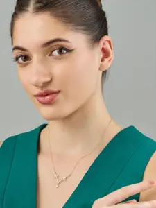 Kushal's Fashion Jewellery Women White Gold-Plated Party Zircon Trendy Necklace