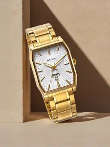 Titan Men Dial & Stainless Steel Straps Analogue Watch 1876YM02