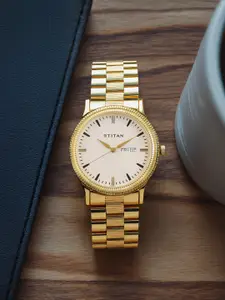 Titan Men White Dial Watch 1650YM03