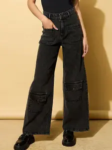 SASSAFRAS Women Straight Fit High-Rise Jeans