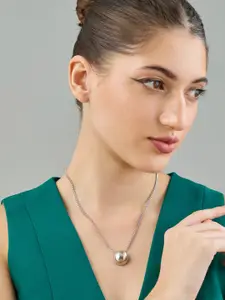 Kushal's Fashion Jewellery Copper Rhodium-Plated Party Zircon Trendy Necklace