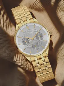 Titan Men Green Dial & Stainless Steel Bracelet Style Straps Analogue Watch 90127YM04