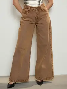 SASSAFRAS Women Wide Leg  Low-Rise Jeans