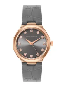 French Connection Women Leather Straps Analogue Watch FCT2GRL