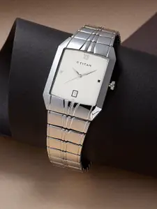 Titan Men Silver-Toned & White Analogue Watch NH9264SM01A