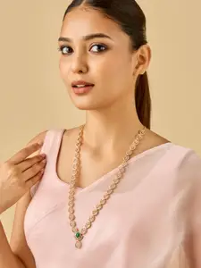 Kushal's Fashion Jewellery Gold-Plated Zircon Stone Studded Necklace