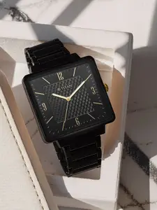 Titan Men Brass Dial & Stainless Steel Bracelet Style Straps Analogue Watch 10005KM01