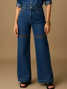 SASSAFRAS Women Comfort Cotton Regular Fit High-Rise Jeans