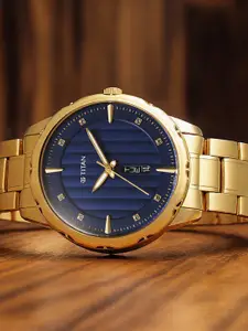 Titan Men Stainless Steel Bracelet Style Straps Analogue Watch 1875YM02