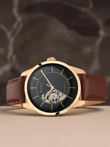 Titan Men Skeleton  Dial & Leather Straps Analogue Watch NQ90126WL02