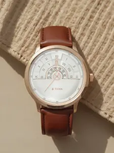 Titan Men White Analogue Watch 1828QL02