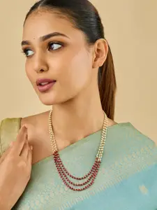 Kushal's Fashion Jewellery Gold-Plated Artificial Beaded Antique Necklace