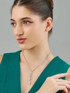 Kushal's Fashion Jewellery Copper Rhodium-Plated Necklace