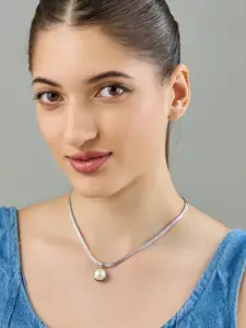 Kushal's Fashion Jewellery Copper Rhodium-Plated Necklace