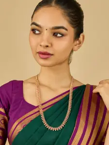 Kushal's Fashion Jewellery Gold Plated Zircon Studded Necklace