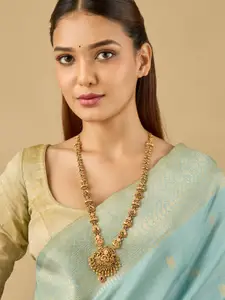 Kushal's Fashion Jewellery Gold-Plated Stone Studded Lakshmi Goddess Necklace