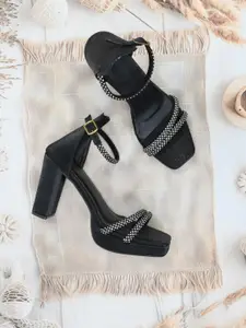 Jove Women Embellished Block Heel Sandals