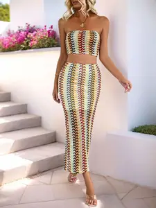 StyleCast Striped Top With Maxi Skirt Co-Ords