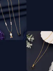 DressBerry Set of 3 Gold-Plated Necklace